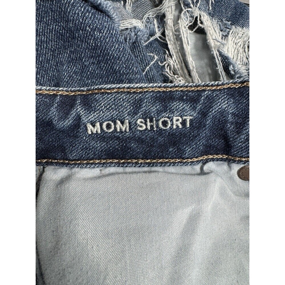 American Eagle Mom Shorts Womens 4 Blue Distressed Cuffed High Rise Stretch - Picture 5 of 10